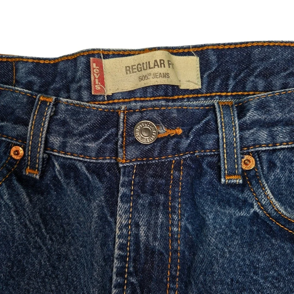 Vtg‎ Y2K Levi's 505 Sraight Leg Regular Jeans Mens 34x32 Fits 32×32 Distressed